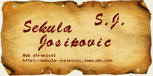 Sekula Josipović vizit kartica